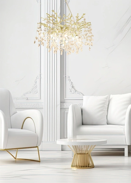 Elegancka lampa wisząca z kryształkami CINDY MD4115 | Złota