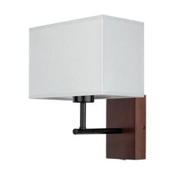 Kinkiet SONAR 1xE27 Max.25W Drewno bukowe orzech Szary klosz z tkaniny + dodatkowy włącznik 5723976