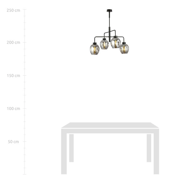 Lampa sufitowa Emibig LUKKA 4 Czarny/GRAFIT 1163/4