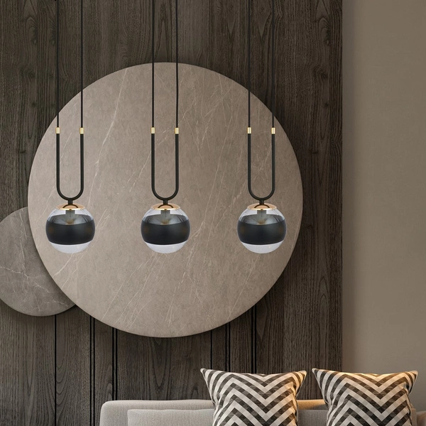 Lampa wisząca Emibig GLAM 3 Czarny/STRIPE 1113/3