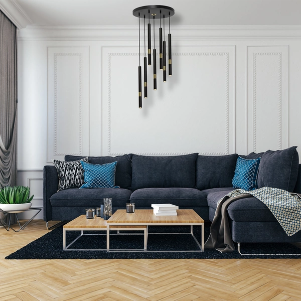 Lampa wisząca MONZA, MLP6385, czarny/złoty, 7x8W G9