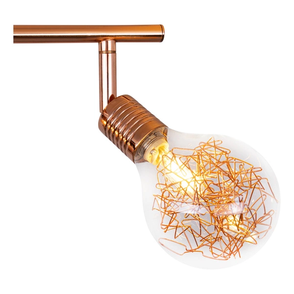 Lampa BULBS listwa sufitowa 3pkt żarówki miedziano - szklane 2507313