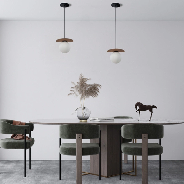 Klasyczna lampa wisząca do domu MIRROR G9 12W szer. 21cm | czarny brązowy