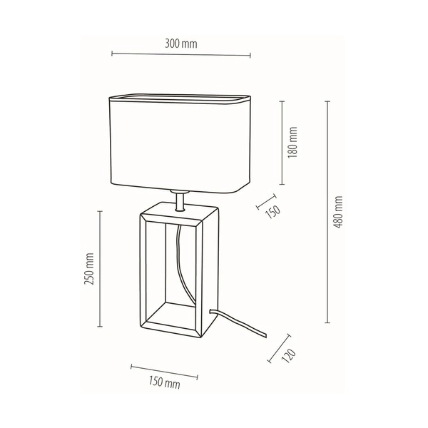Boho Lampa Stołowa 1xE27 Max.25W Dąb Olejowany/Czarny Oplot/Beżowy Len 77191174