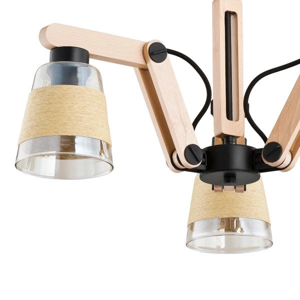 Nowoczesna Lampa sufitowa GRACE III drewno śr. 60cm