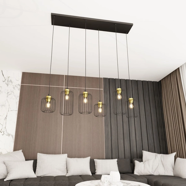 Lampa wisząca Emibig VANDER 6 BL GOLD 1364/6