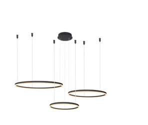 Azzardo HALO PENDANT 100+80+60 CCT BK + REMOTE CONTROL 4975