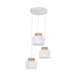 DUO WHITE JUTA LAMPA WISZACA 3 KOŁO 2594