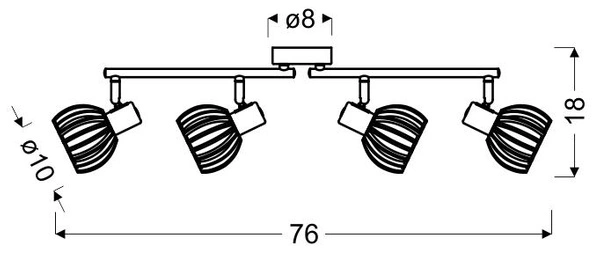 Lampa sufitowa ATARRI listwa 4xE14 biały/drewno 94-68101