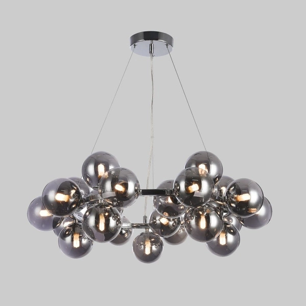 Lampa wisząca Cabella z dymionymi kloszami śr. 68cm 25xG9 | chrom