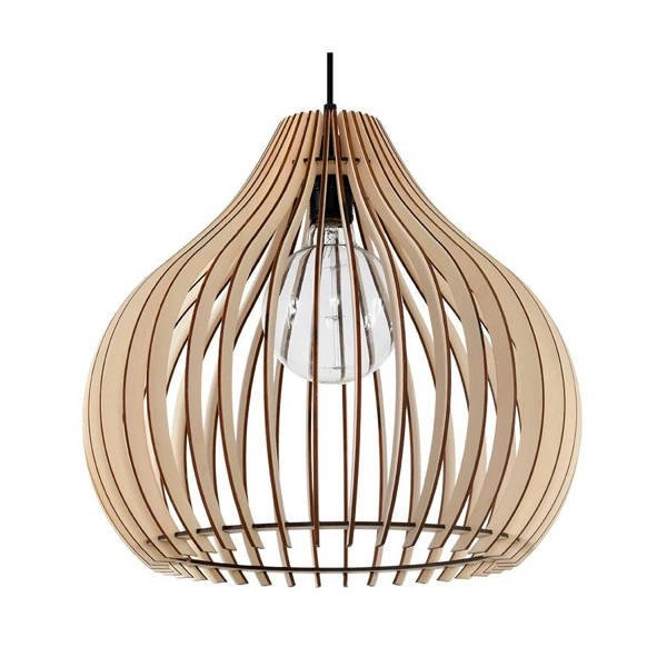 Lampa wisząca APRILLA , naturalne drewno, czarny PCV, SL.0639