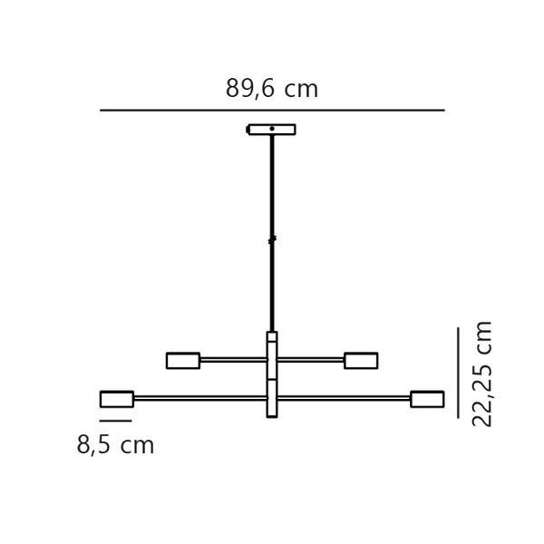 Lampa wisząca CLYDE LED 2700K Biała ciepła Metal | Czarny
