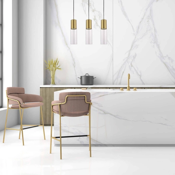 Lampa wisząca, listwa Manacor 3, czarny/złoty/transparentny, 3x50W GU10