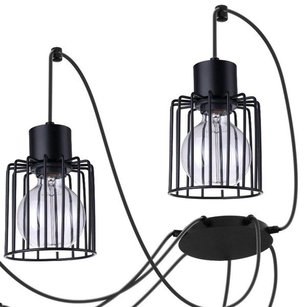 Lampa wisząca podwieszana LUTO KWADRAT VII czarna