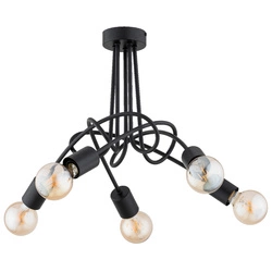 Lampa sufitowa ALFA DISEL LONG CZARNA 5xE27 54cm | 63280