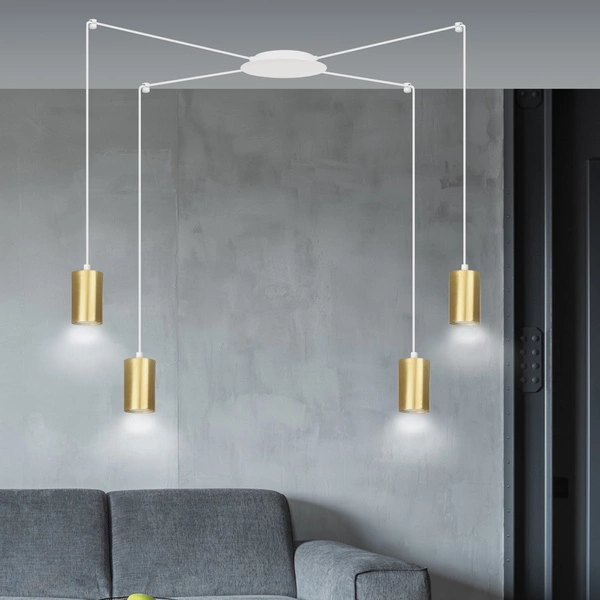 Lampa wisząca Emibig TRAKER 4 WH/GOLD 527/4