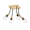 Allumer Lampa Sufitowa 4xE27 Max.25W Dąb Olejowany/Czarny Metal 5414474