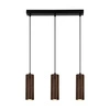 Lampa wisząca Pipe 3xGU10 LED Max.5W Drewno bukowe orzechowe/Czarny metal/Czarny kabel PCV 15593304