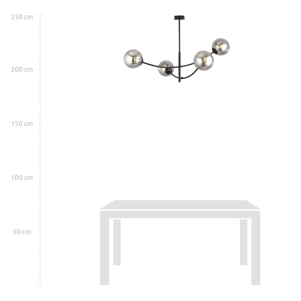 Lampa sufitowa Emibig HUNTER 4 Czarny/GRAFIT 1100/4