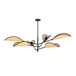 Lampa sufitowa Emibig VENE 6 Czarny/RATTAN 1160/6