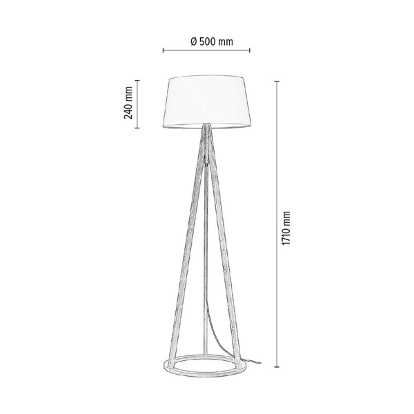 Konan Lampa Podłogowa 1xE27 Max,60W Dąb Olejowany/Antracyt/Kremowy 6422174