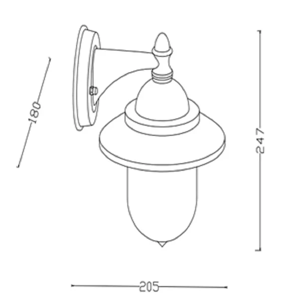 Kinkiet zewnętrzyny Czarny Klasyczny IP44 Abruzzo Giovanni E27 25cm