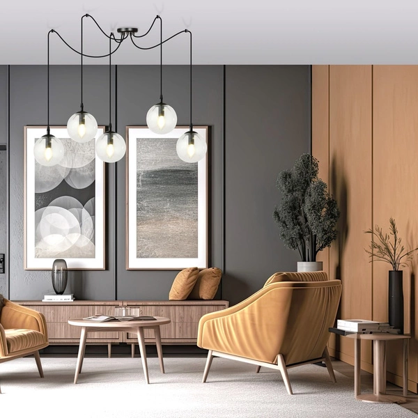 Lampa wisząca Emibig GIGI 5 BL TRANSPARENT 936/5