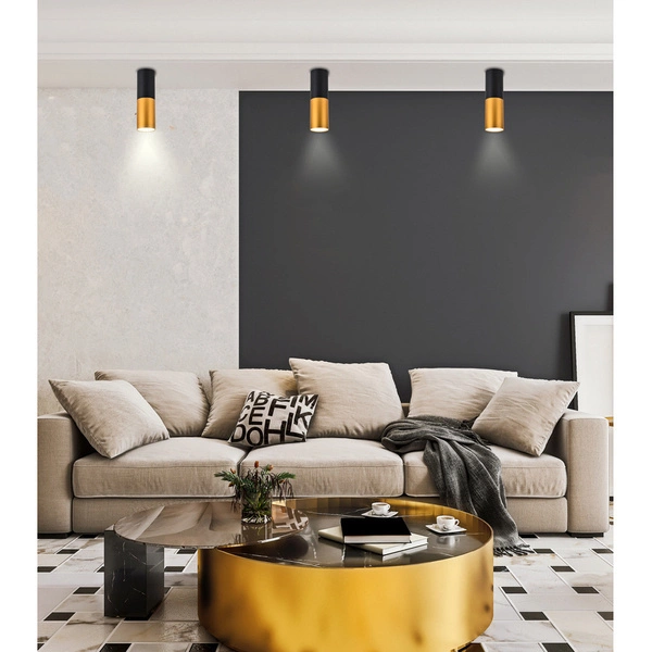 Lampa sufitowa TUBA 2282688, czarno-złota, 1x15W GU10