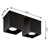 Plafon Sollux QUAD 2 Lampa sufitowa Aluminium czarny SL.0063