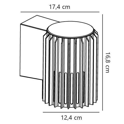 Kinkiet ALUDRA E27 15W Aluminium | Seaside czarny