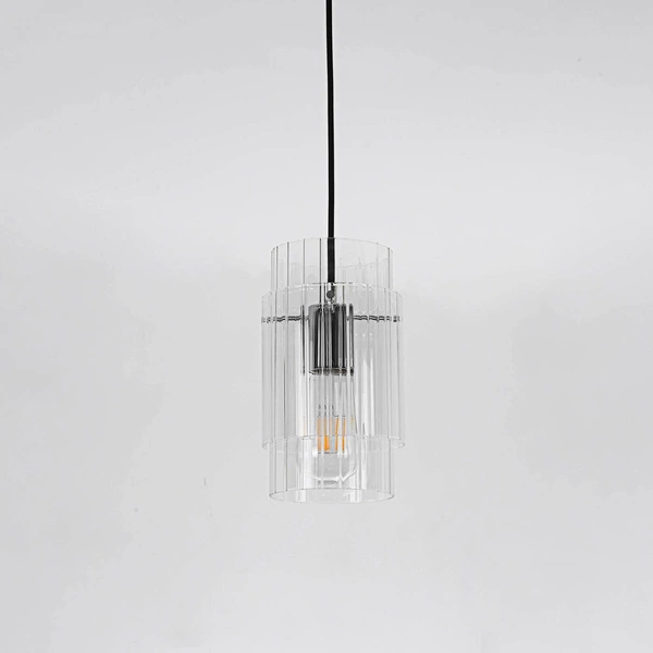 Lampa wisząca Savona 1, czarny/srebrny/transparentny, 1x40W E27