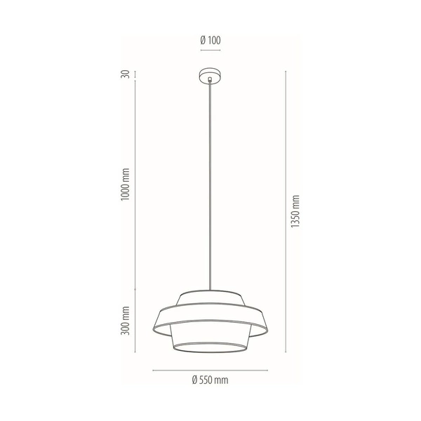 Złota lampa wisząca Preto 1xE27 Max.60W Czarny metal/Czarny kabel z tkaniny/Czarno-złoty klosz z tkaniny 150099104