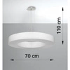 Nowoczesna lampa wisząca SATURNO SLIM SL.0753 70 cm biała 6xE27