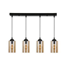 Lampa wisząca BISTRO, czarny/brązowy, 4x40W E27