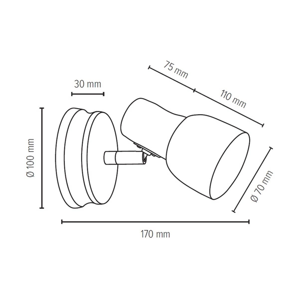 Kinkiet Svantje 1xE14 maks. 40W drewno bukowe orzechowe/biały metal 2239176