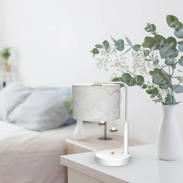 Lampka nocna SENSO White/Gold 1xE27 wys. 37cm | biały złoty