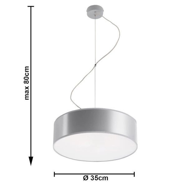 Lampa Wisząca ARENA 35 PVC Stal szary 2 x 15W LED, SL.0116