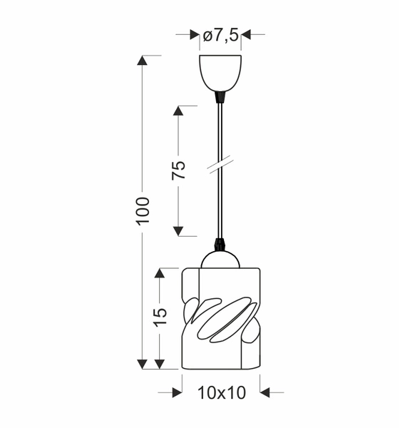 Lampa wisząca FELIS, 31-00156, czarny/bursztynowy, 1x60W E27