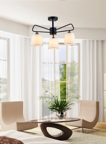 Lampa sufitowa MORLEY LEDEA, 50203091, czarny/biały, 3x60W E14