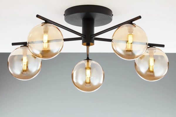 Nowoczesna Lampa sufitowa PRATO wys. 27cm 5xG9 14W IP20 | czarny