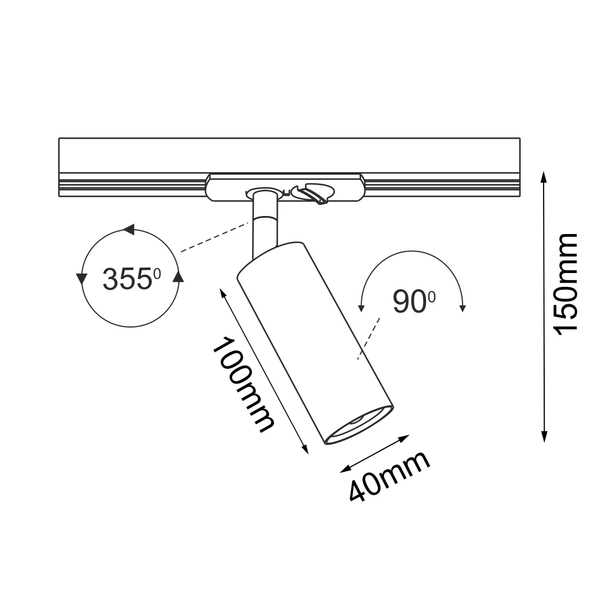 Spot Ace track 40 - Biały - Szynoprzewód 1F 230V 6253 Antigo