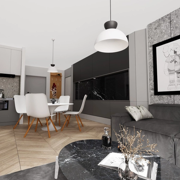 Lampa wisząca Emibig LUNARO 1S BL Biały/Czarny 1475/1S