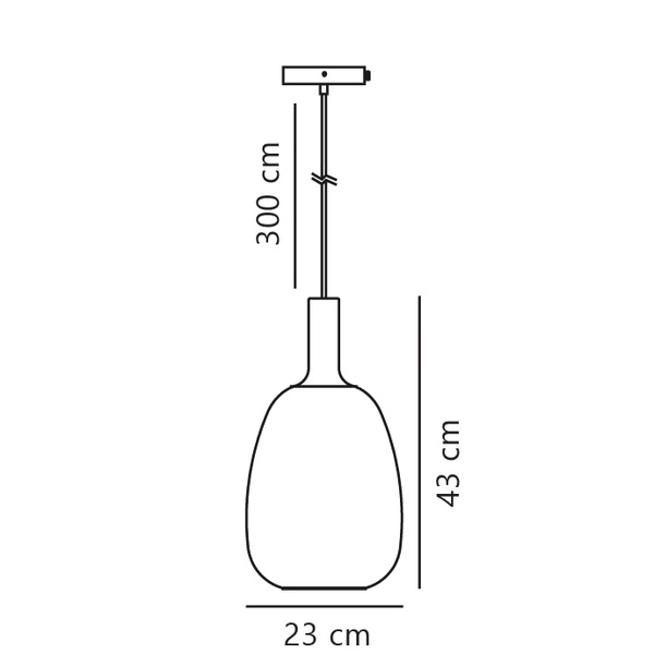 Lampa wisząca ALTON E27 60W Szkło | Czarny