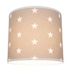 Abażur Cylinder E27 H20 Szaro-biały materiał w gwiazdki A1324