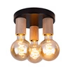 Lampa Sufitowa Notri 3xE27 Max.15W LED Drewno Brzozowe/Czarny Metal 4036018200000
