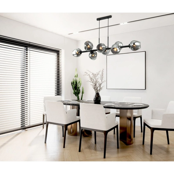 Lampa wisząca BORGO dł. 116cm 8xE27 | czarny