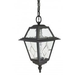 Klasyczna lampa wisząca na łańcuchu Witraż K 1018/1/NC | czarny