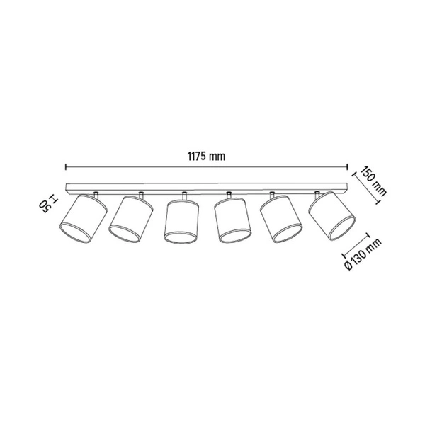 Lampa sufitowa Ora 6xE27 maks. 25W czarny metal/złoty metal/złoty klosz z tkaniny 96204026