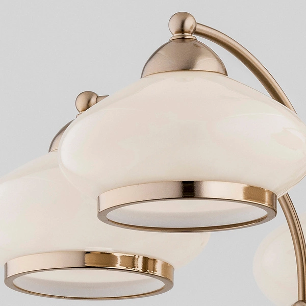 Lampa sufitowa żyrandol klasyczny AMELIA 3 punkty E27 szer. 64cm | ecru złoty