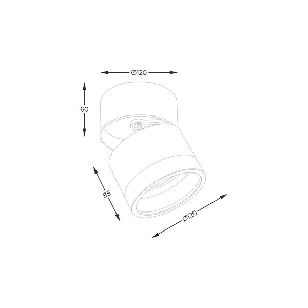 20001-BK-N LOMO CL 1 PLAFON CZARNY/BLACK